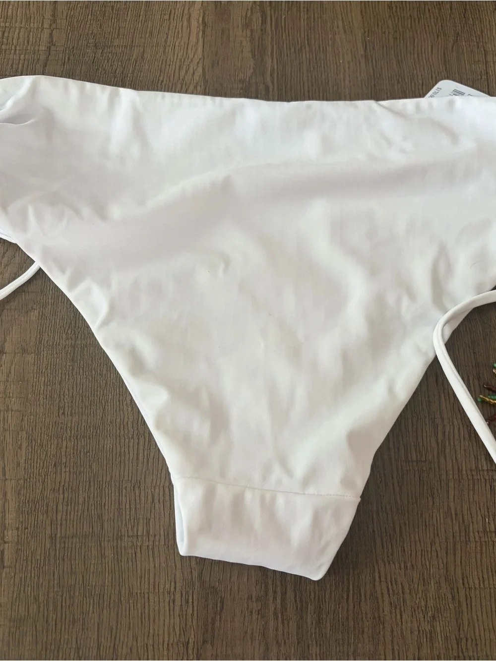 Free People White  Bikini bottoms with Green & Brown Floral Embroidery
